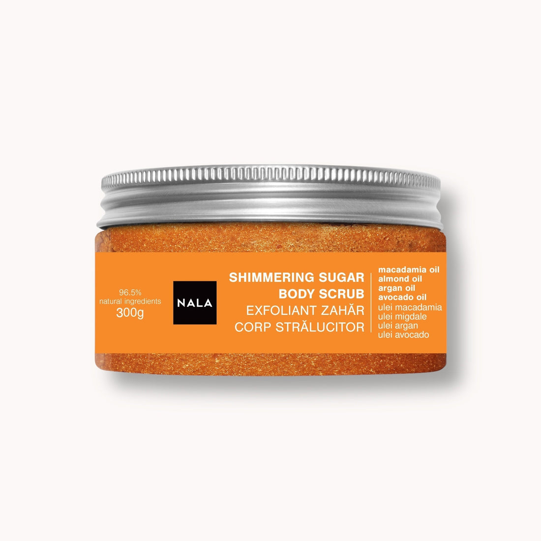 Exfoliante corporal de azúcar dorado y brillante