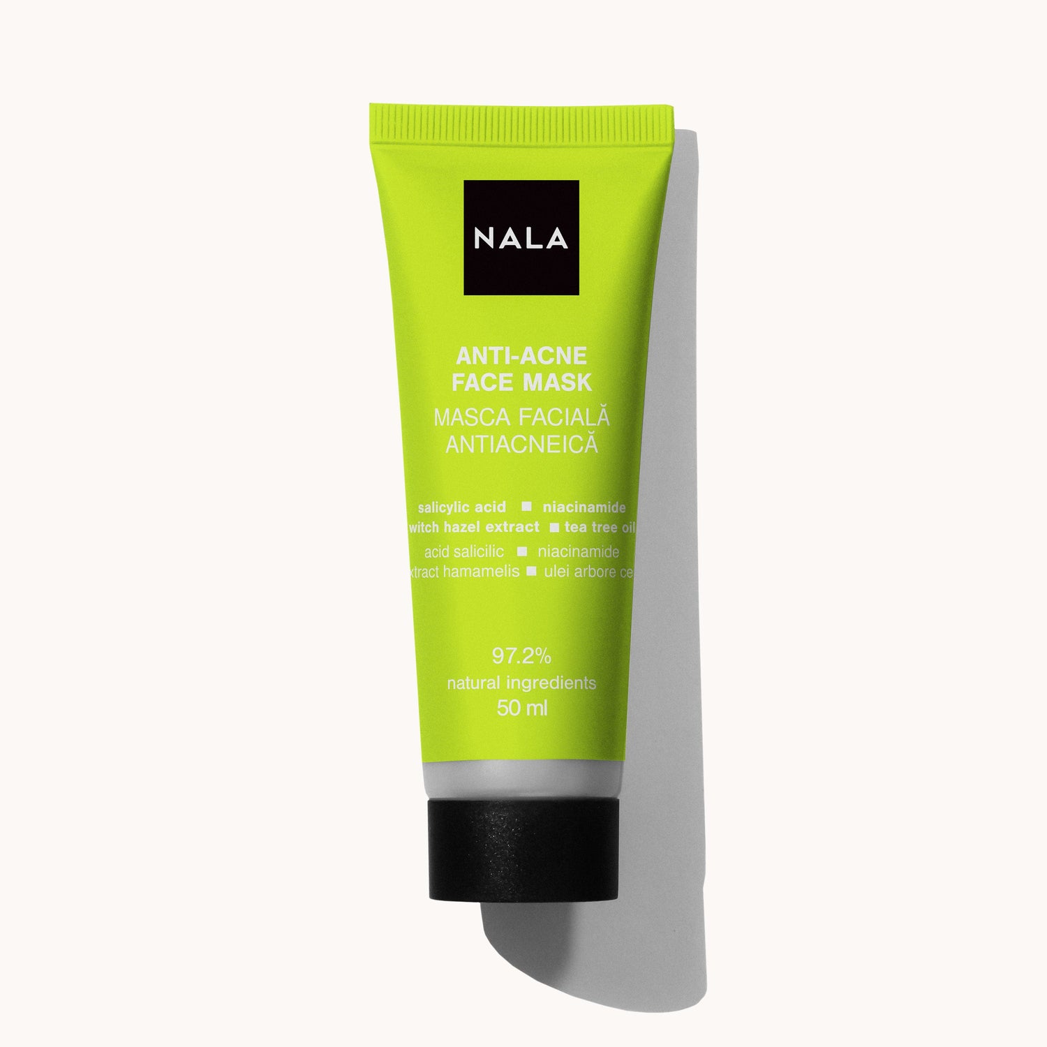 Mascarilla facial antiacné - Ácido salicílico, Niacinamida, Extracto de hamamelis, Aceite del árbol del té