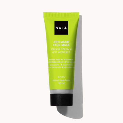 Mascarilla facial antiacné - Ácido salicílico, Niacinamida, Extracto de hamamelis, Aceite del árbol del té