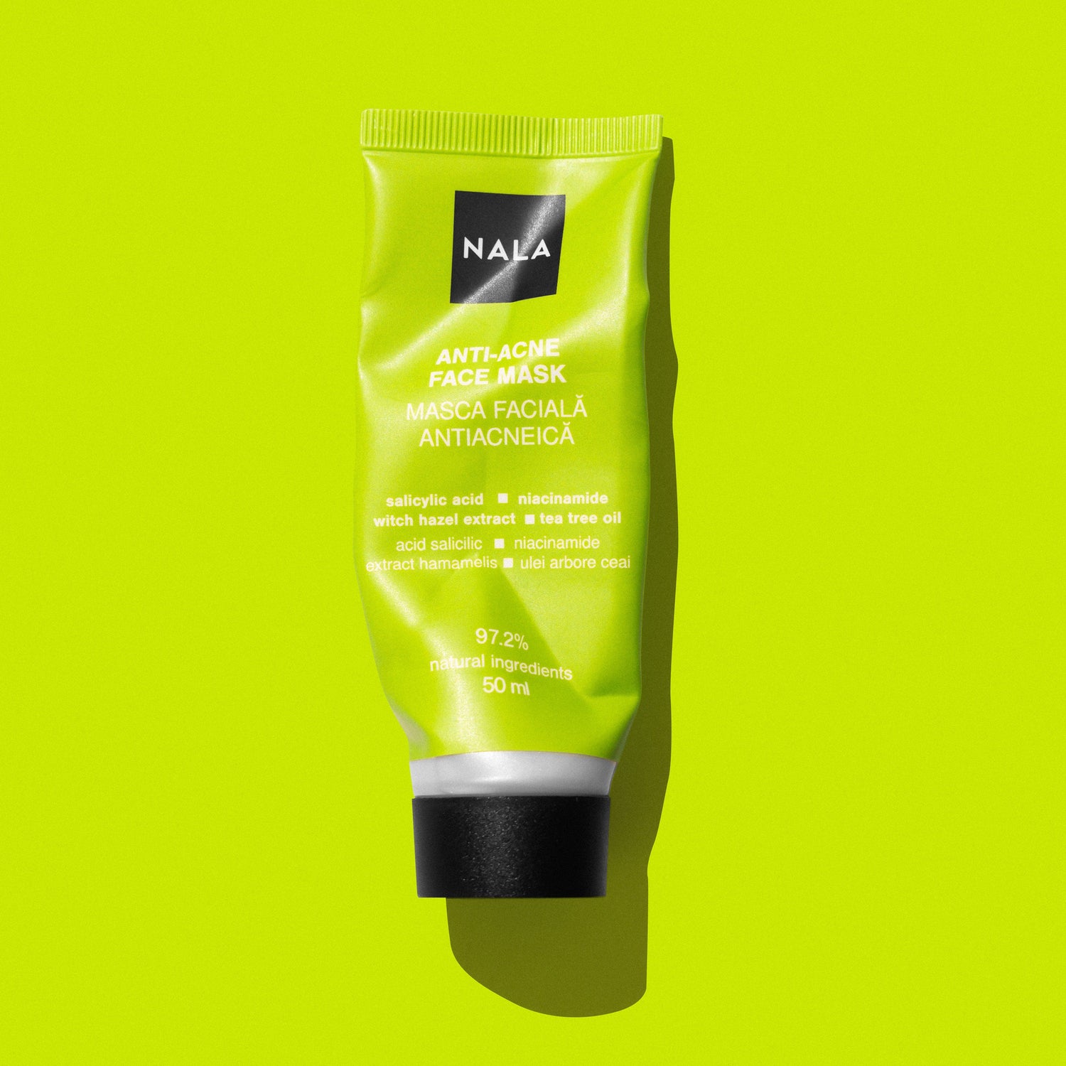 Mascarilla facial antiacné - Ácido salicílico, Niacinamida, Extracto de hamamelis, Aceite del árbol del té